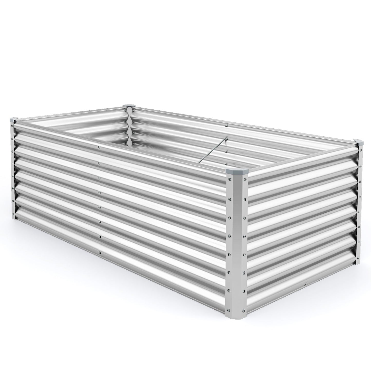 60 cm Raised Garden Bed Elevated Garden Planter with Open Bottom Design-Silver