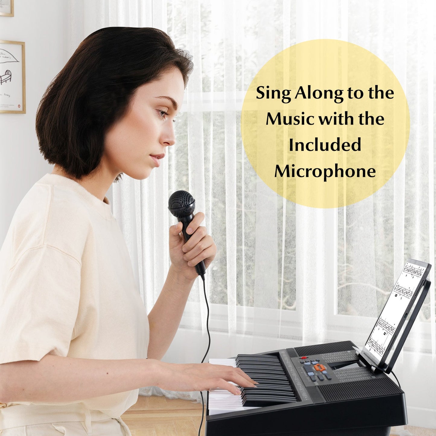 61-Key Electronic Keyboard Piano Portable Digital Piano with 300 Rhythms