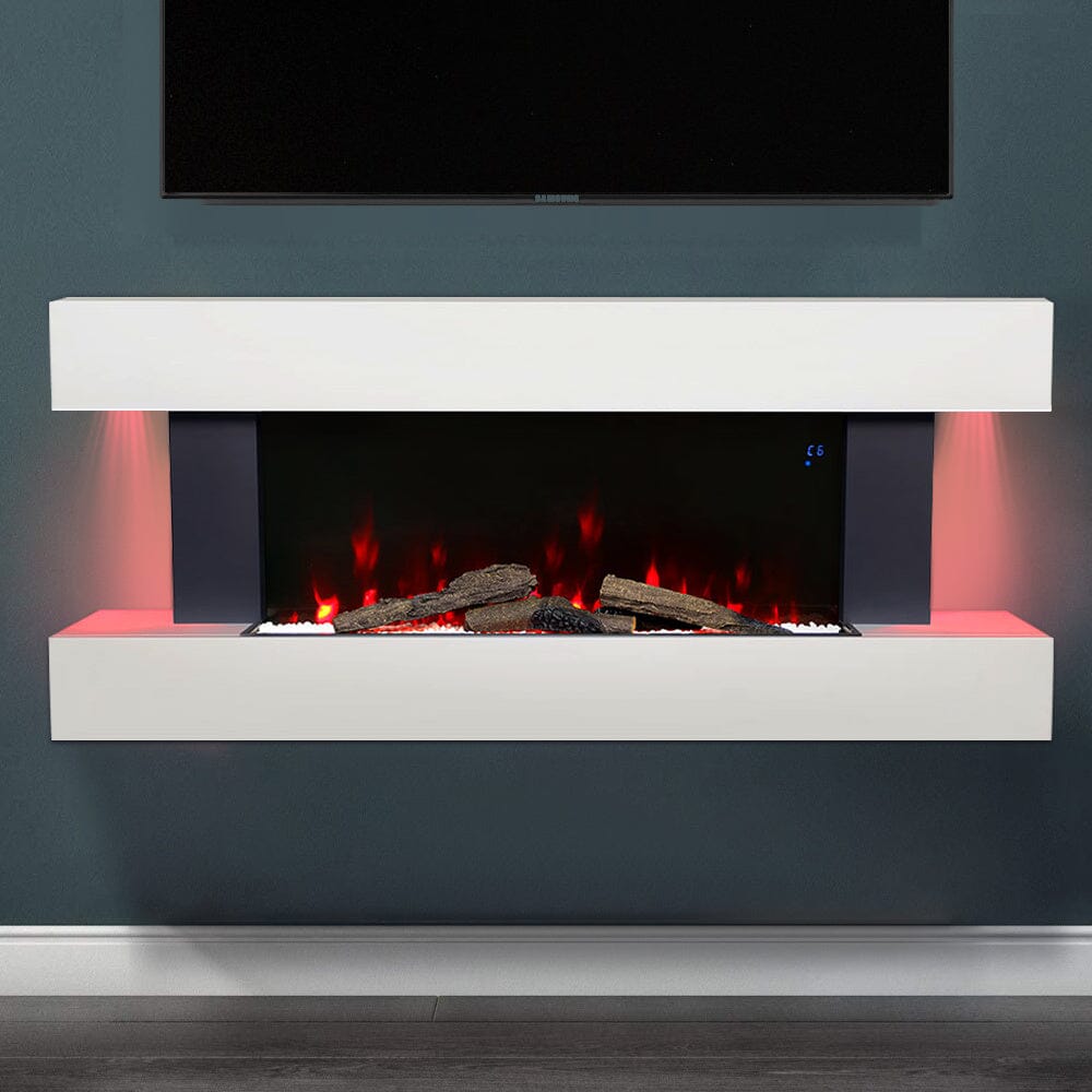 52 Inch Contemporary Wall Mounted/Freestanding Fireplace Mantel for Living Room