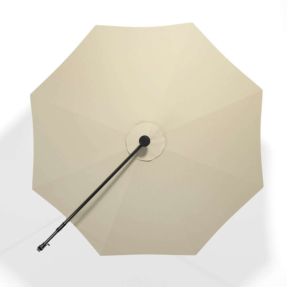 Beżowy 3m Żelazny Parasol Bananowy Wysięgnikowy Parasol Ogrodowy z Oświetleniem LED