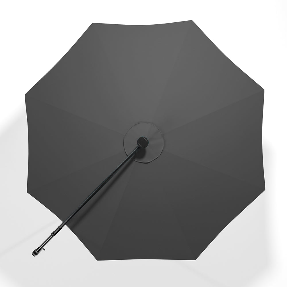 Ciemnoszary 3m żelazny parasol bananowy, parasol ogrodowy z wysięgnikiem i oświetleniem LED