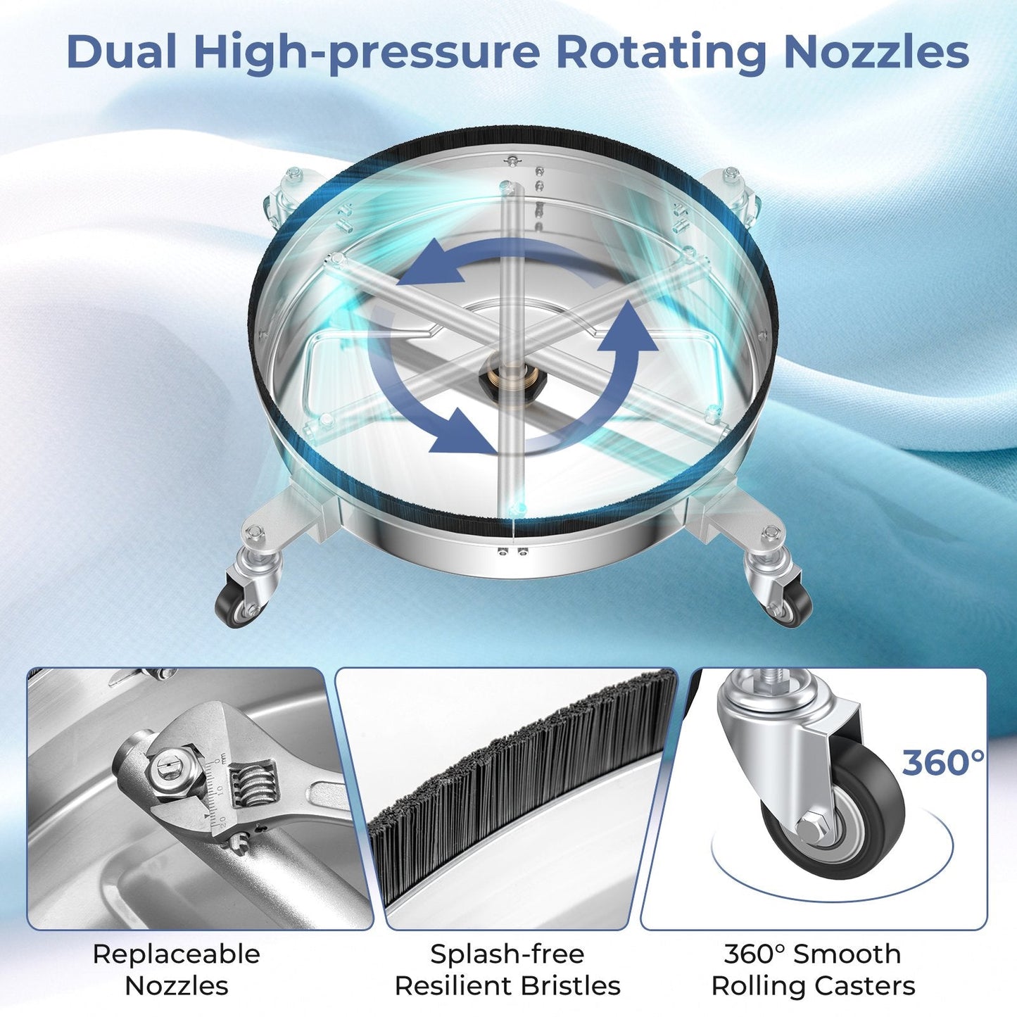 67cm Pressure Washer Surface Cleaner with Casters