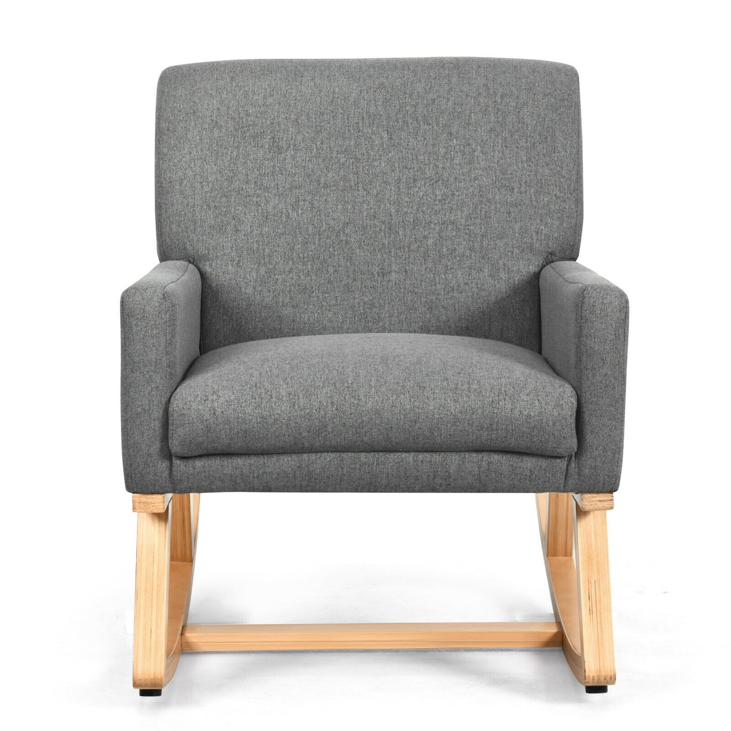Fabric Upholstered Recliner Rocking Chair Armchair Lounge Sofa Seat Relax Rocker-Grey
