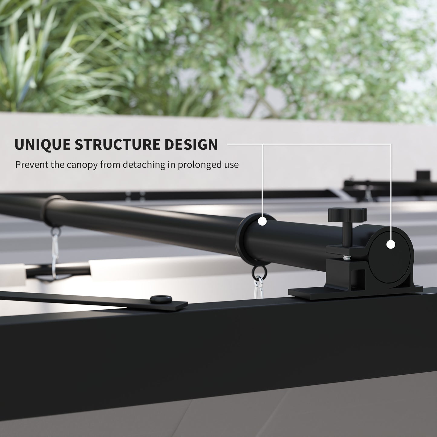 Pergola metalowa Outsunny 3 x 3(m) z rozsuwanym dachem i magnetycznym mocowaniem, zestaw ogrodowy z altaną i markizą przeciwsłoneczną, UPF30+, kolumna metalowa 80 mm, kolor szary