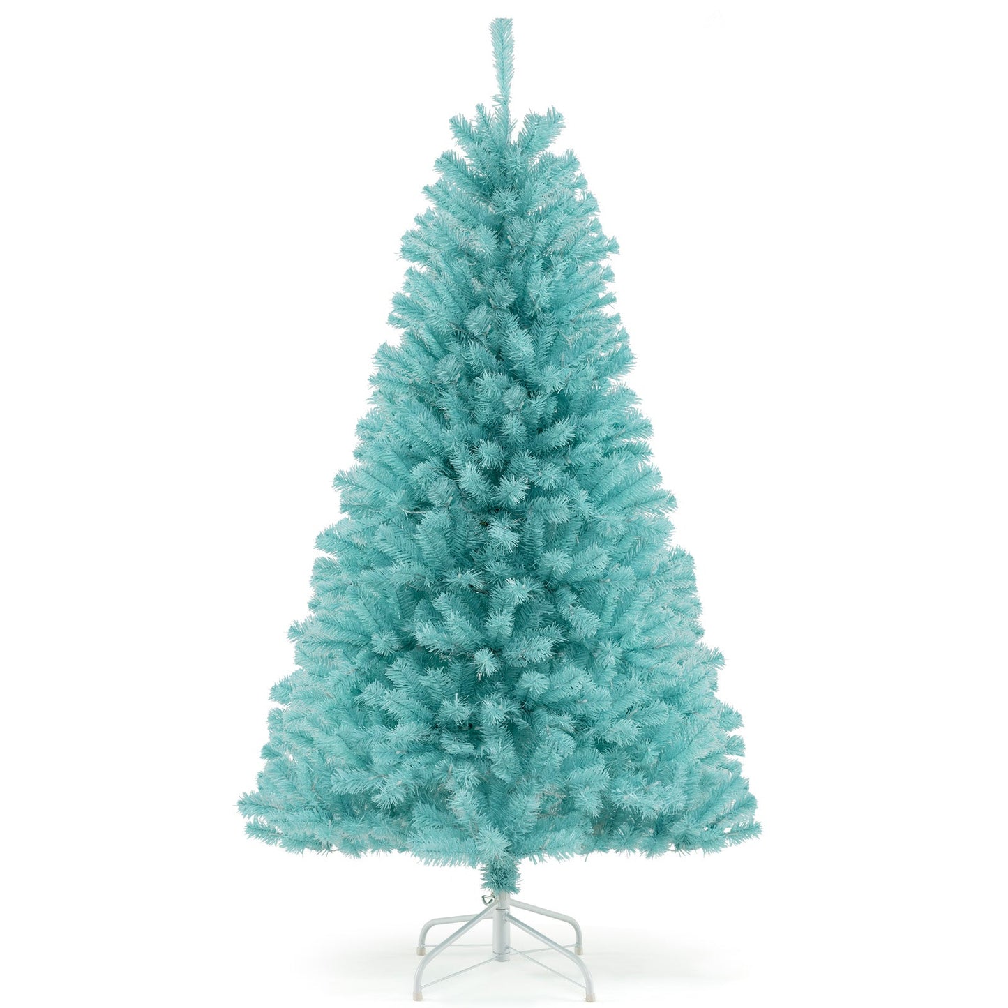 6 Feet Artificial Xmas Tree Pre-Lit with Folding Metal Stand-6FT