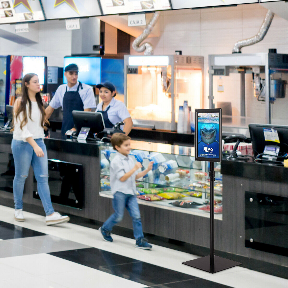 A4 Pedestal Display Stand-Black