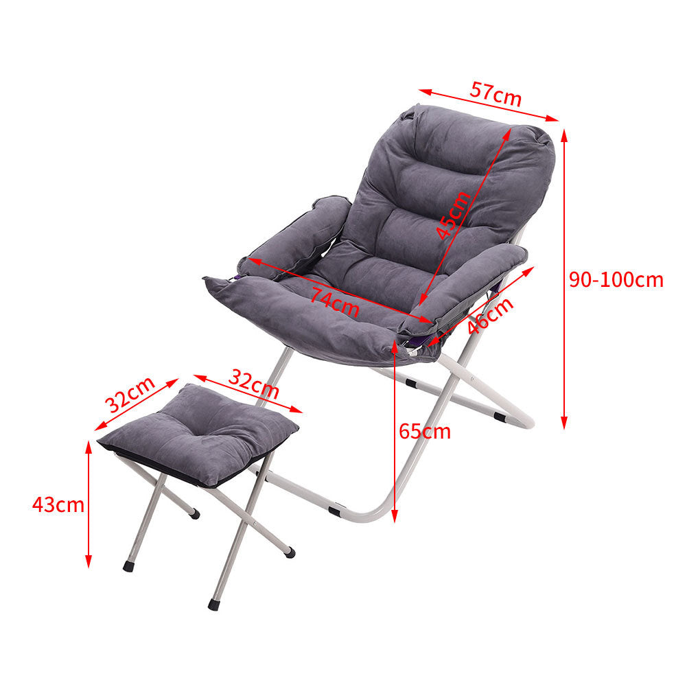 Foldable Garden Moon Chair with Footstool