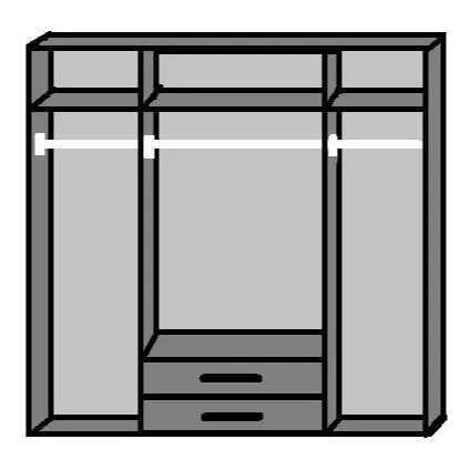 Wardrobe - OKHRA 4 Door Wardrobe Oak 180cm