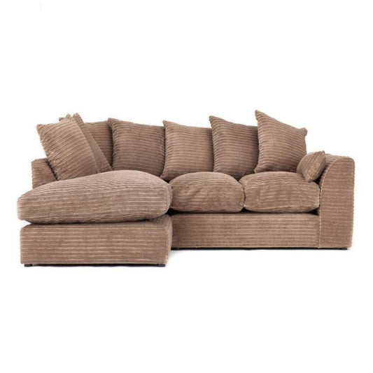 Porto Jumbo Cord Corner Sofa - Brown