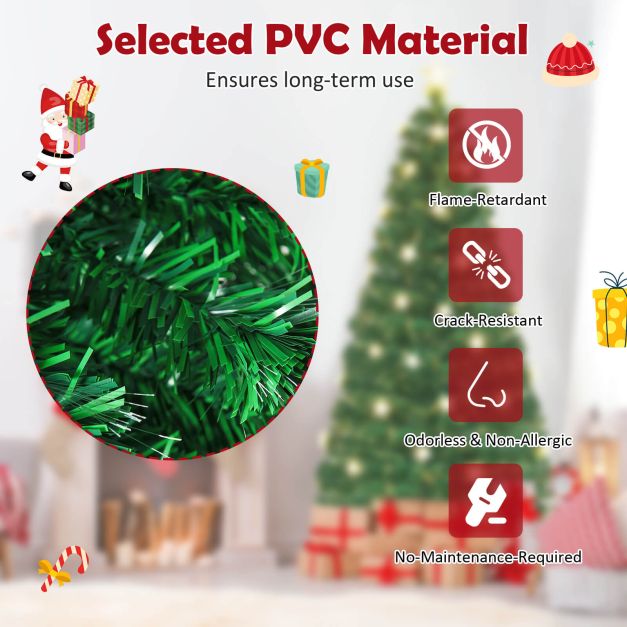 5/6FT Fiber Optic Artificial Christmas Tree with 21 Star LED Lights-6FT