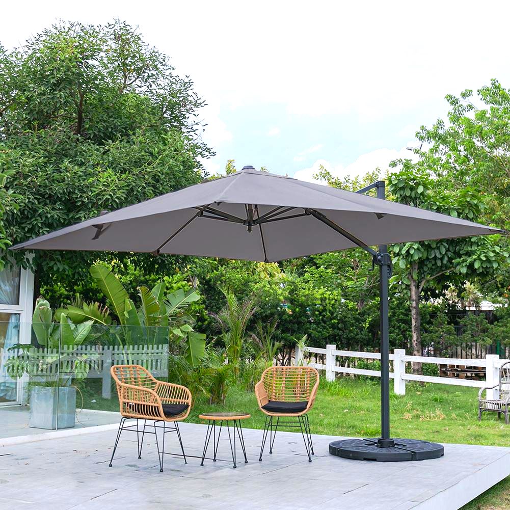 300cm Szeroki Parasol Ogrodowy Zewnętrzny Wiszący Parasol Odporny na UV i Wodoodporny na Patio