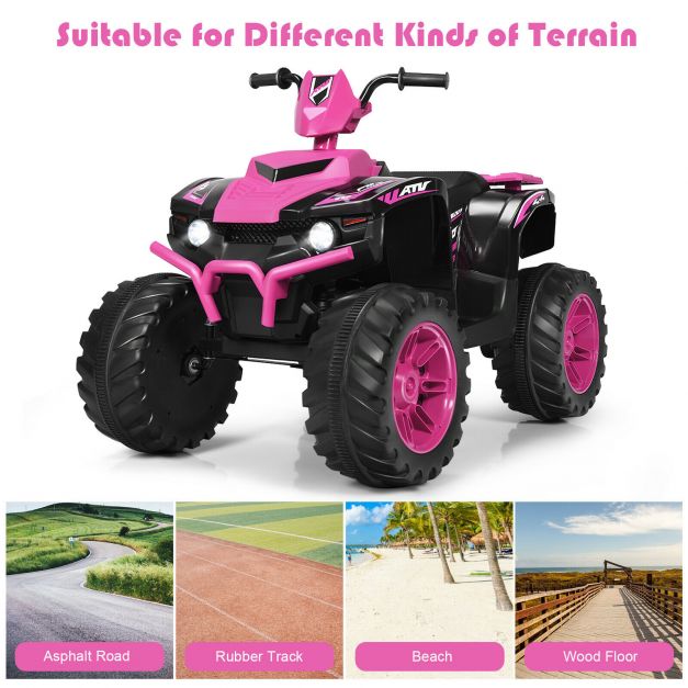 12V Elektryczny Dziecięcy Jeździk ATV/Quad Bike-Różowy