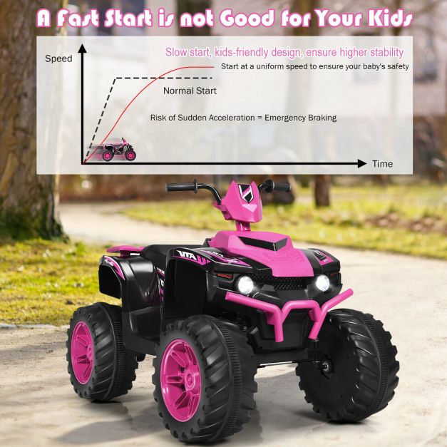 12V Elektryczny Dziecięcy Jeździk ATV/Quad Bike-Różowy
