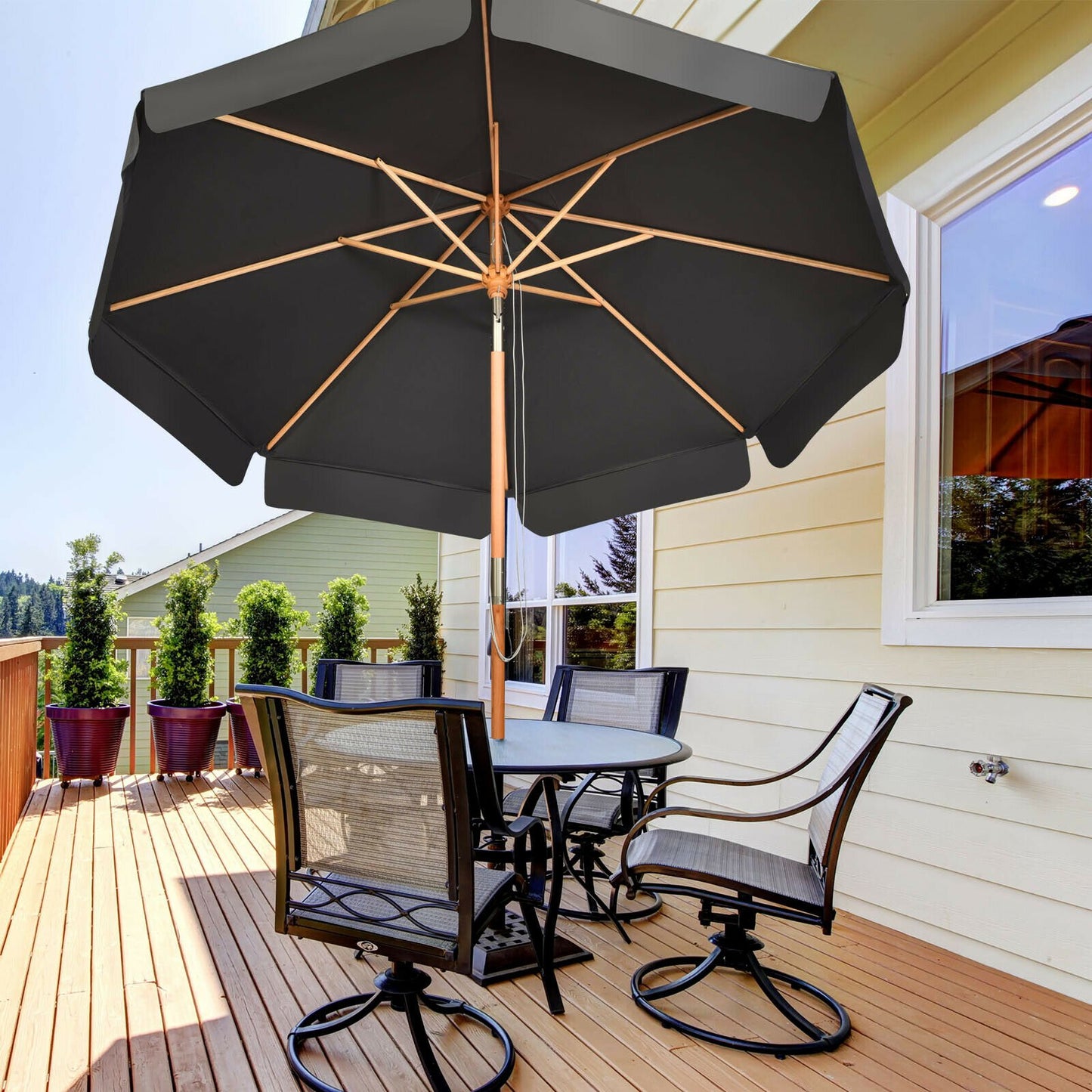 3m Parasol ogrodowy Parasol ogrodowy Zewnętrzny przeciwsłoneczny-szary