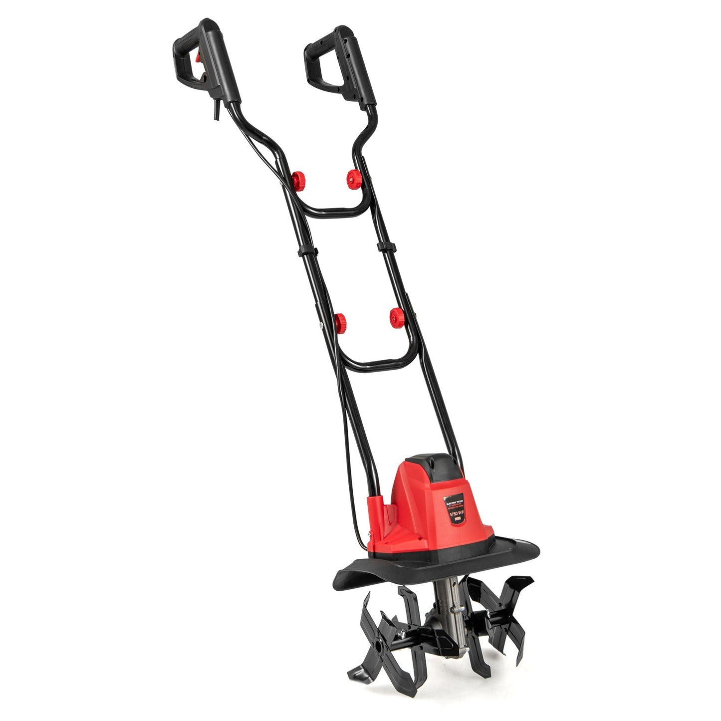 750W Powerful Foldable Garden Rototiller for Lawn Soil Digging-Red