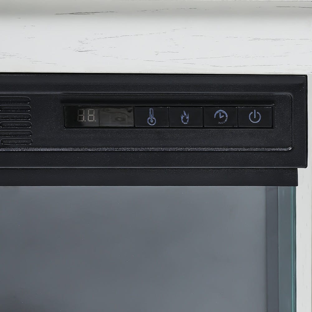 Smallbee 3-Sided Fireplace TV Stand Wood With Glass Door Storage