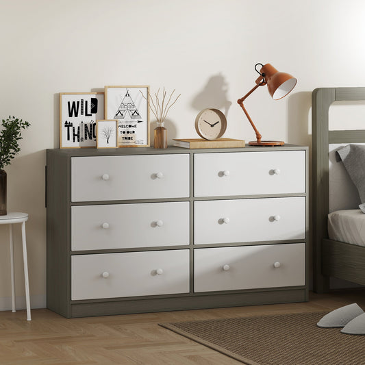 HOMCOM Chest of Drawers in White and Grey, image 2