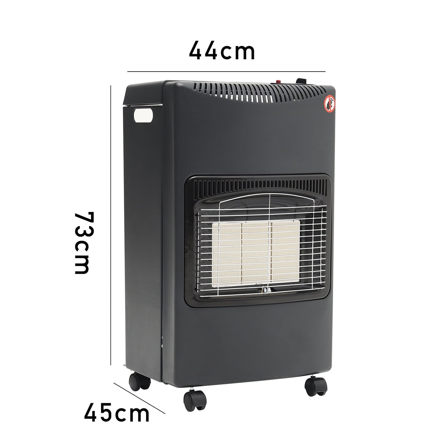 Black 4.2KW Portable Heater Free Standing Heating Cabinet Butane Gas Heater