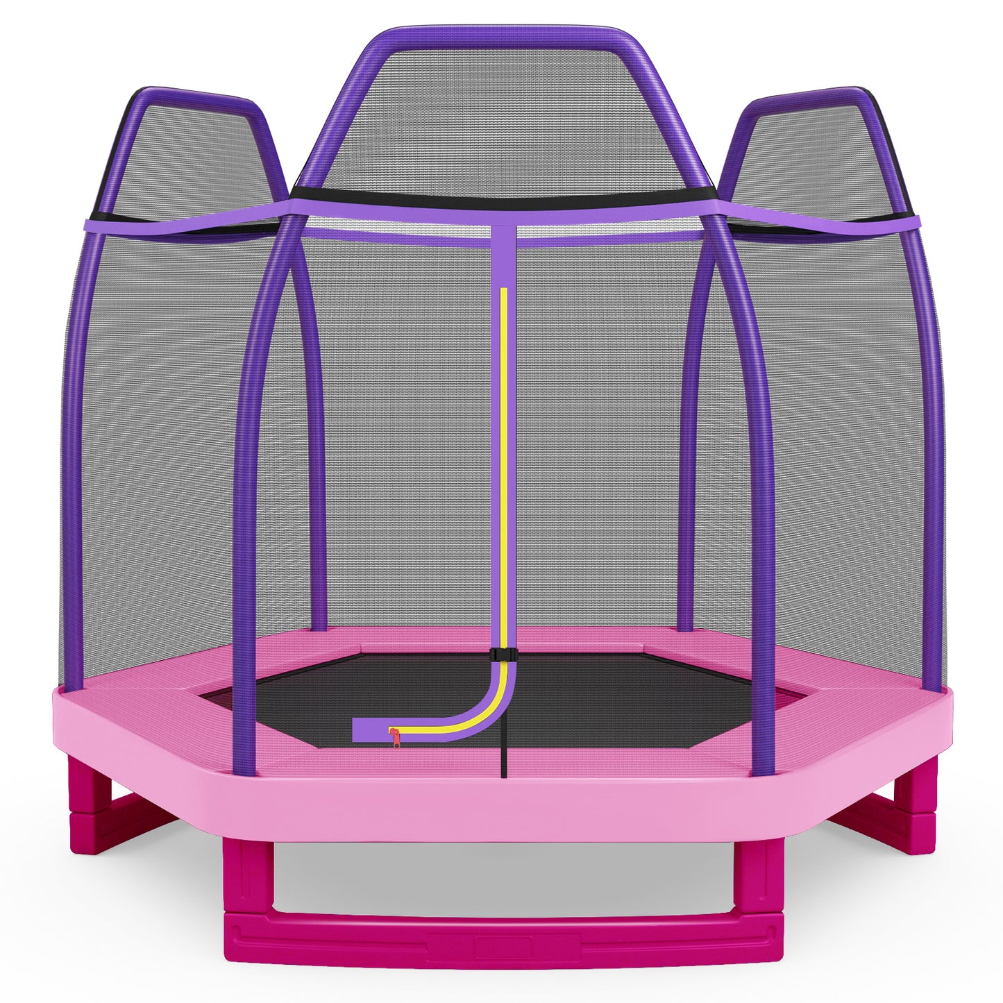 7 Feet Toddler Trampoline with Safety Enclosure Net-Pink