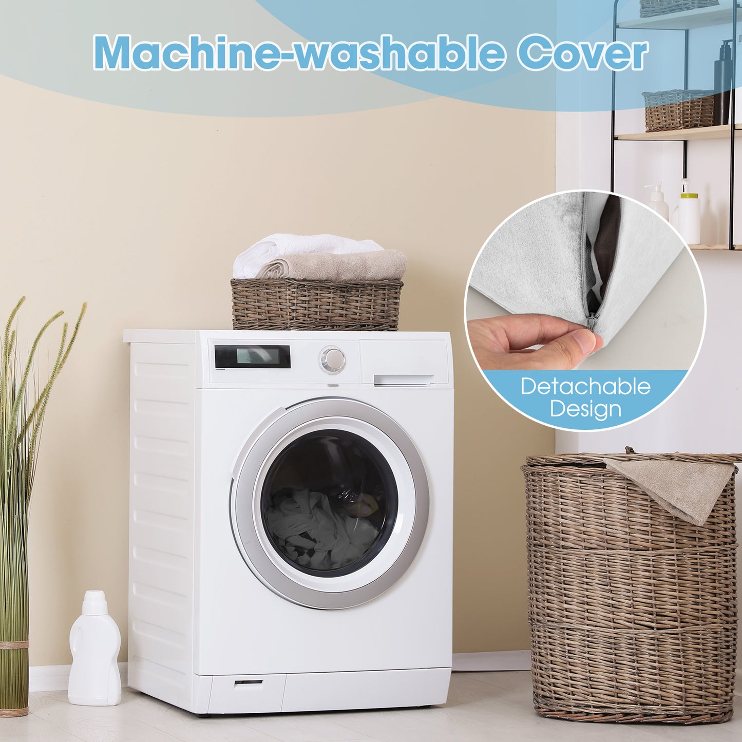 7 PCS Adjustable Support Pillow Set Bed Wedge Pillows with Memory Foam-White