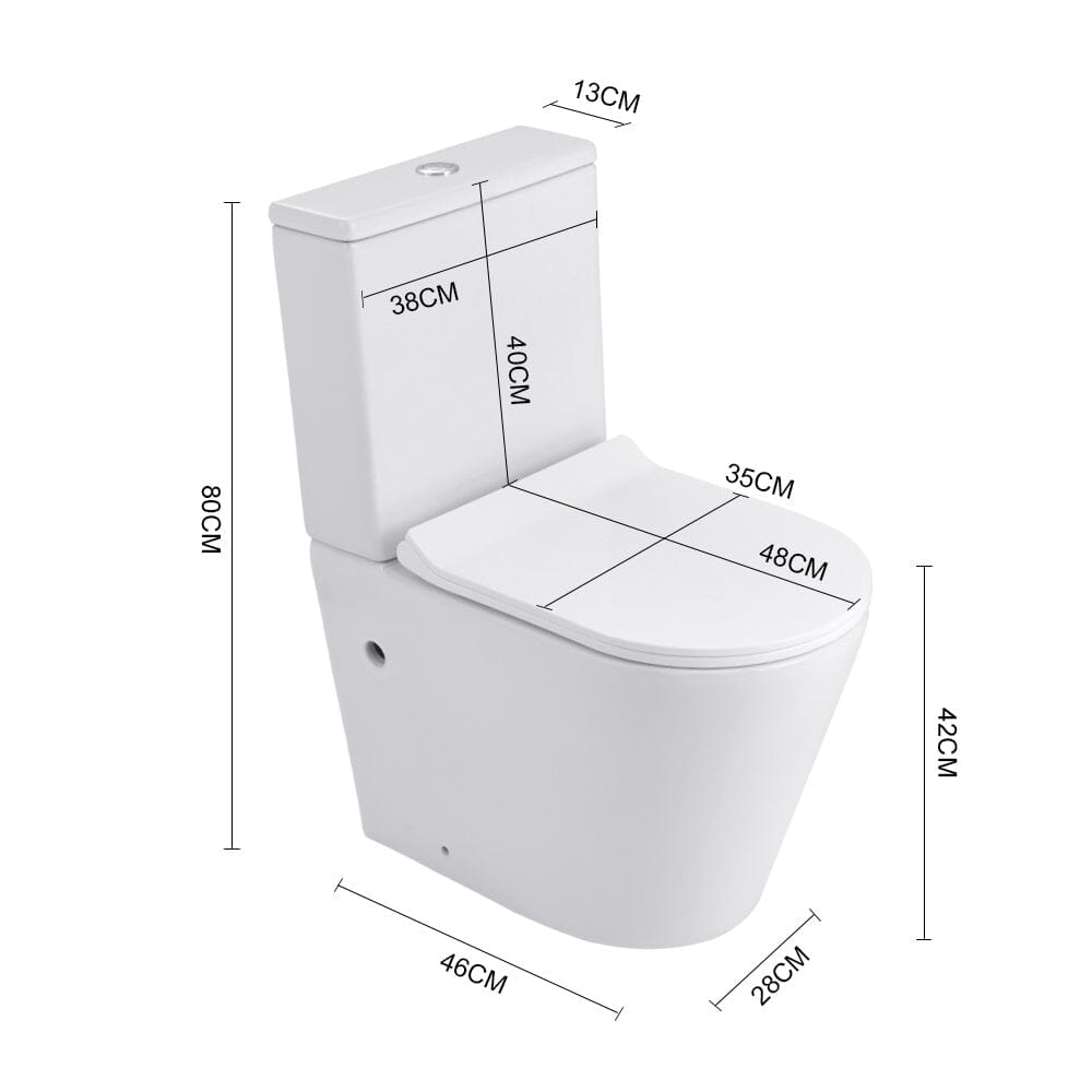 80cm H 2-Piece Elongated Toilet with Dual Flush