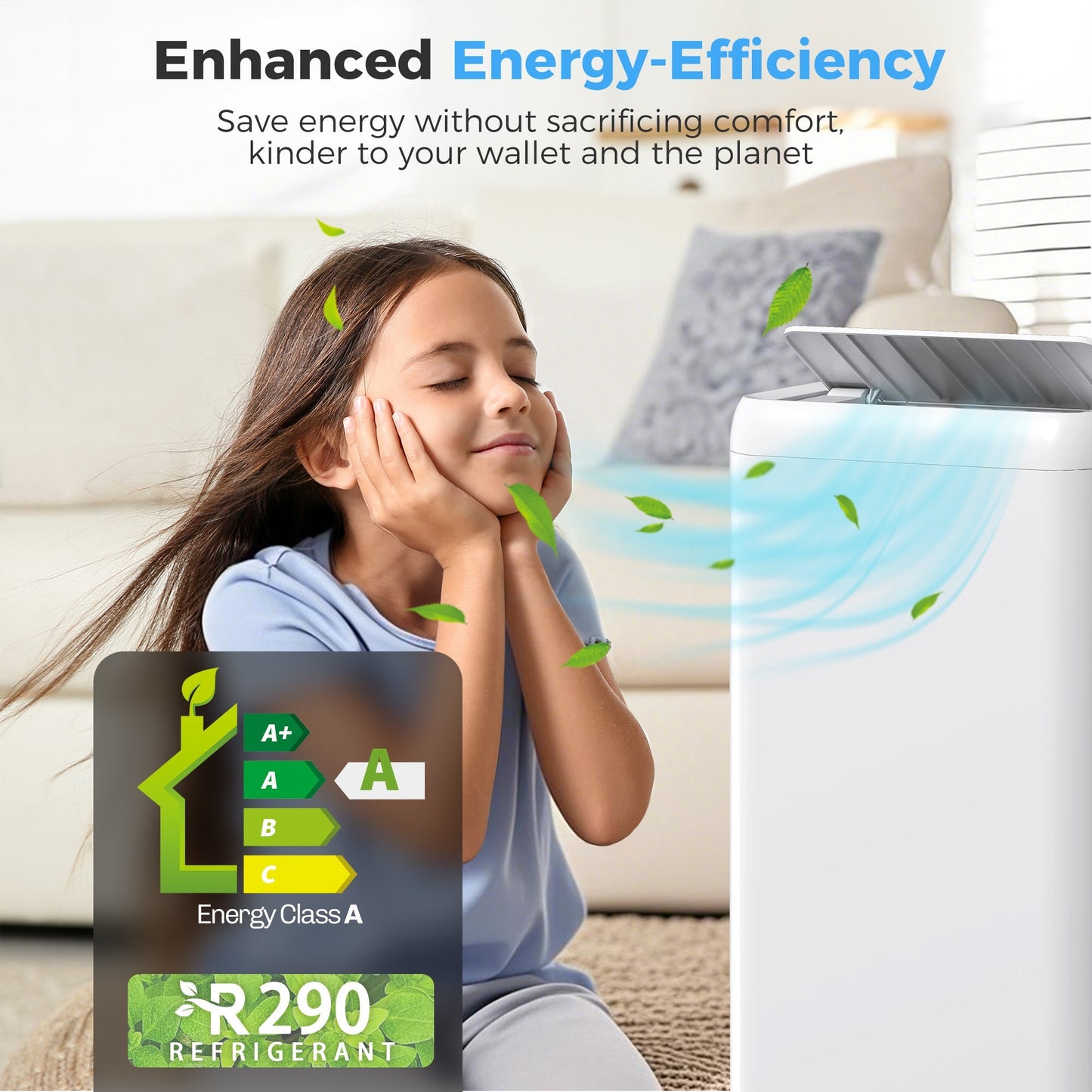 HOMCOM 12,000 BTU 5-in-1 Mobile Air Conditioner, 35m2 Radius - White