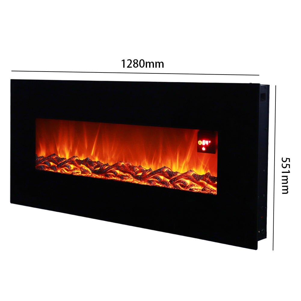 50 Inch Wall Mounted Electric Fireplaces with Logs 1800W Electric Fireplace
