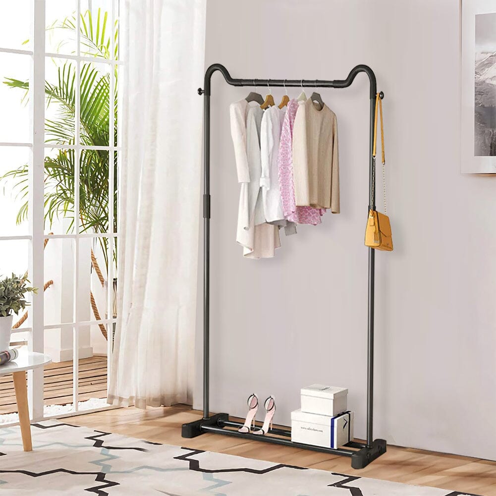 Freestanding Black Metal Garment Rack