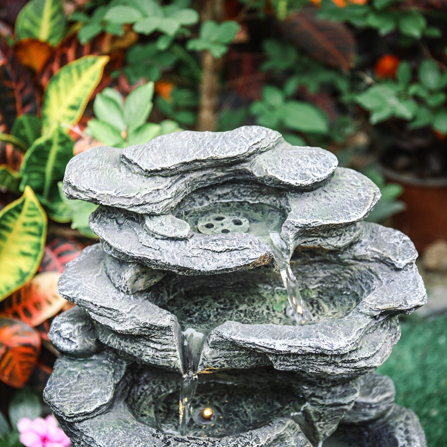 Winding Rockery Water Feature Self-Containing Feature Outdoor Fountain