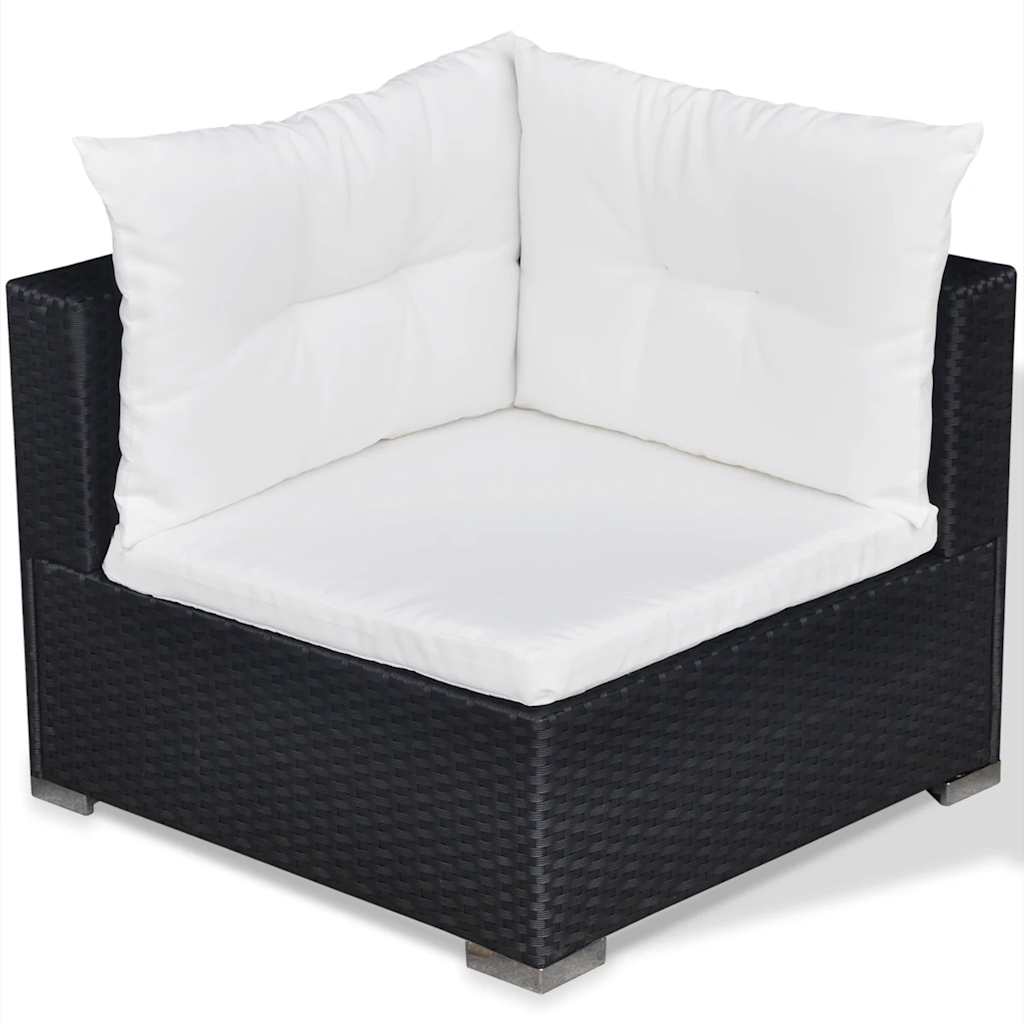 42740 vidaXL 5 Piece Garden Lounge Set with Cushions Poly Rattan Black 6