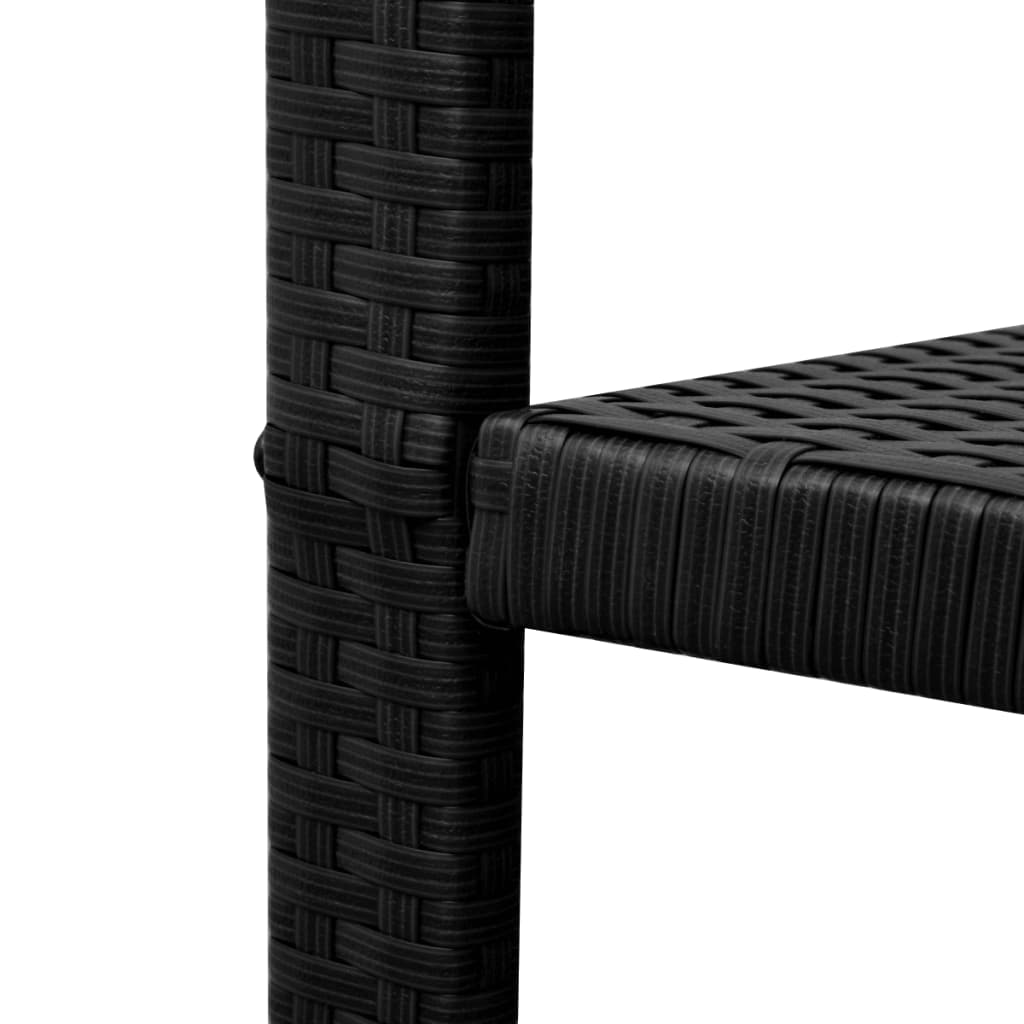 vidaXL 3 Piece Bistro Set Poly Rattan Black 6