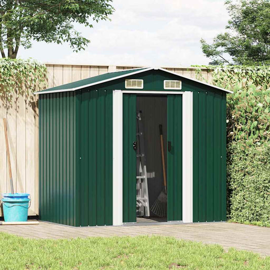 vidaXL Garden Shed | Green | Galvanised steel | Large | Durable | Garden Shed 2