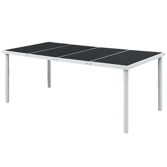 43306 vidaXL 9 Piece Outdoor Dining Set Steel Black 2