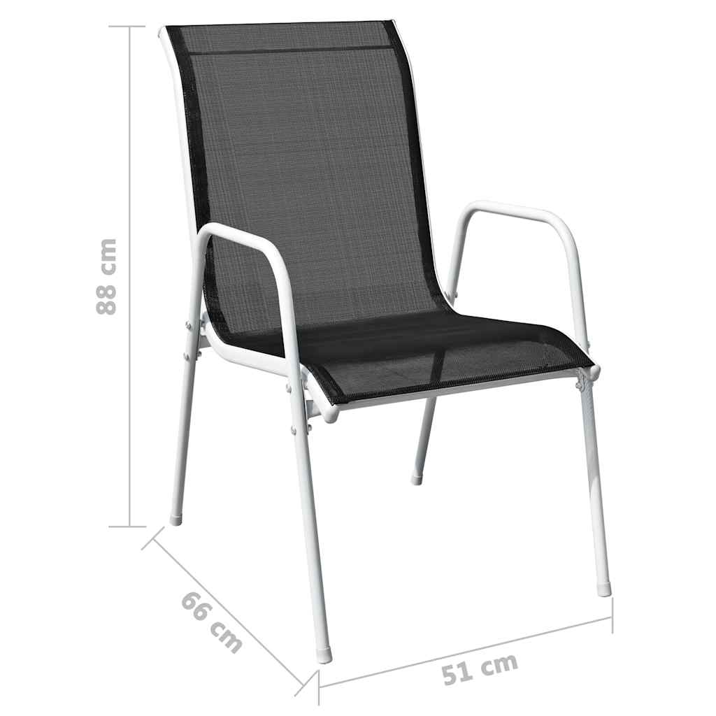43306 vidaXL 9 Piece Outdoor Dining Set Steel Black 6