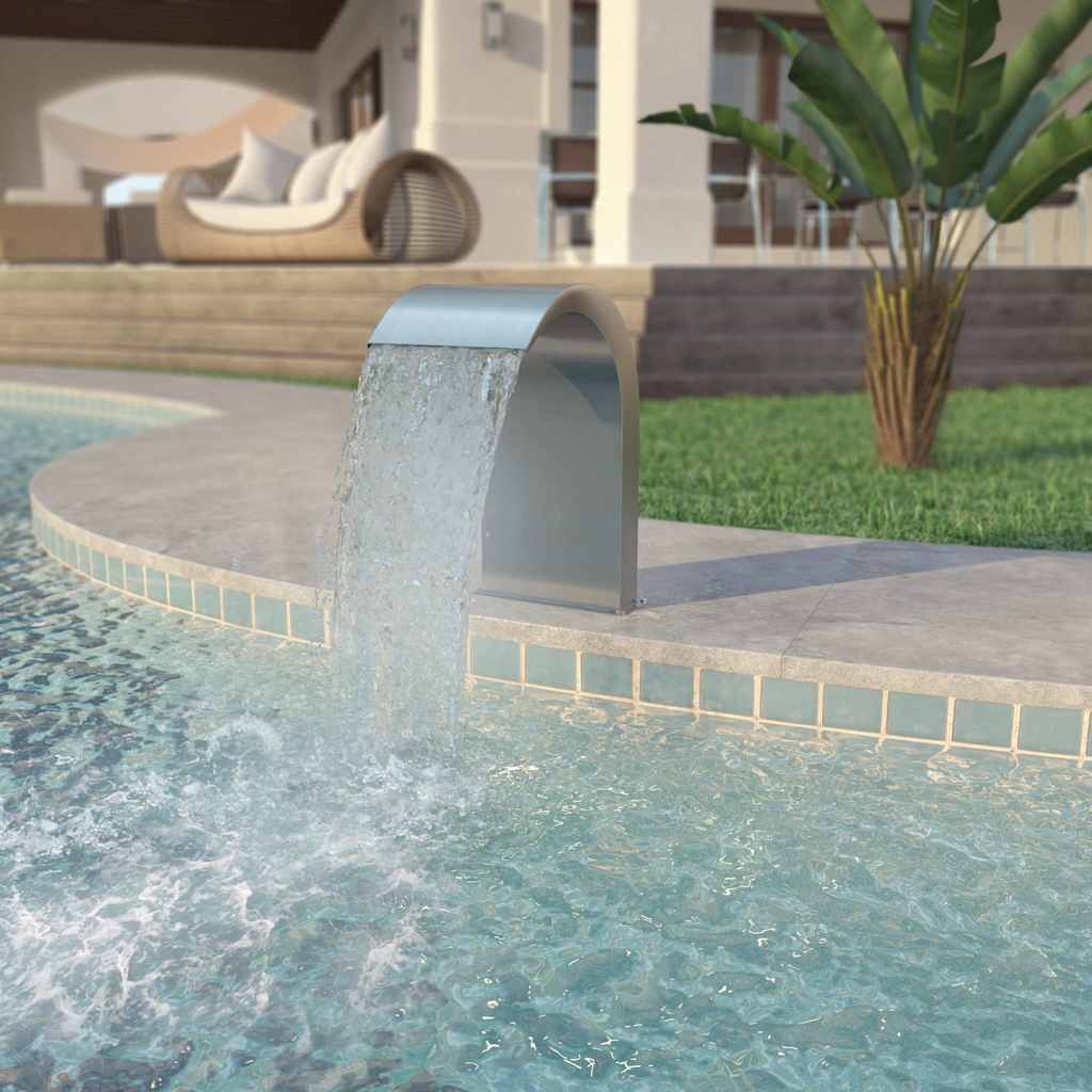 Pool Fountain Stainless Steel 45x30x65 cm Silver without LED