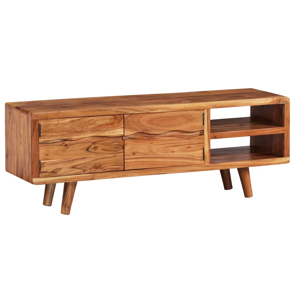 244973 vidaXL TV Cabinet Solid Acacia Wood with Carved Doors 117x30x40 cm 6