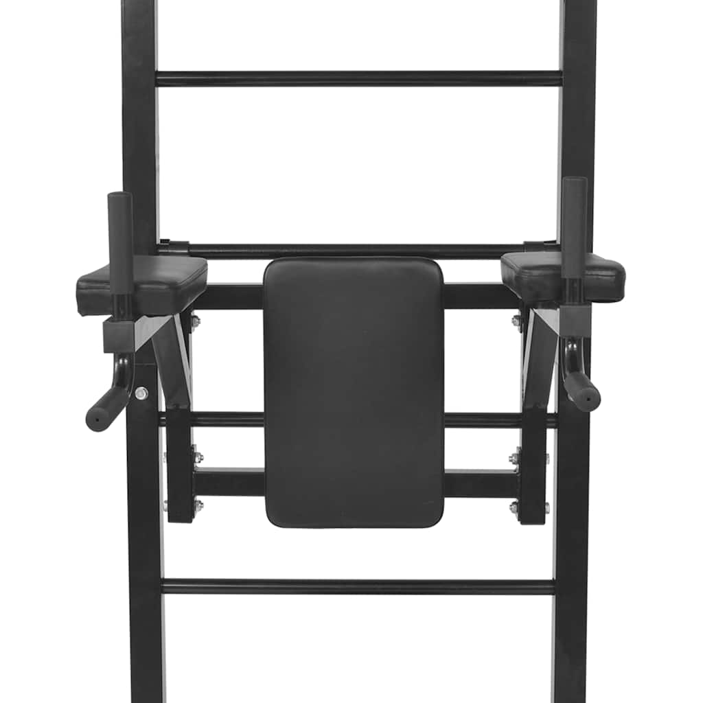 91367 vidaXL Wall-mounted Multi-functional Fitness Power Tower Black 6
