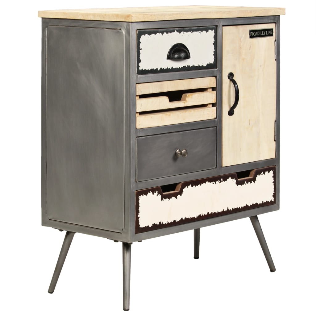 246283 vidaXL Sideboard Solid Mango Wood and Steel 65x33x76 cm 6