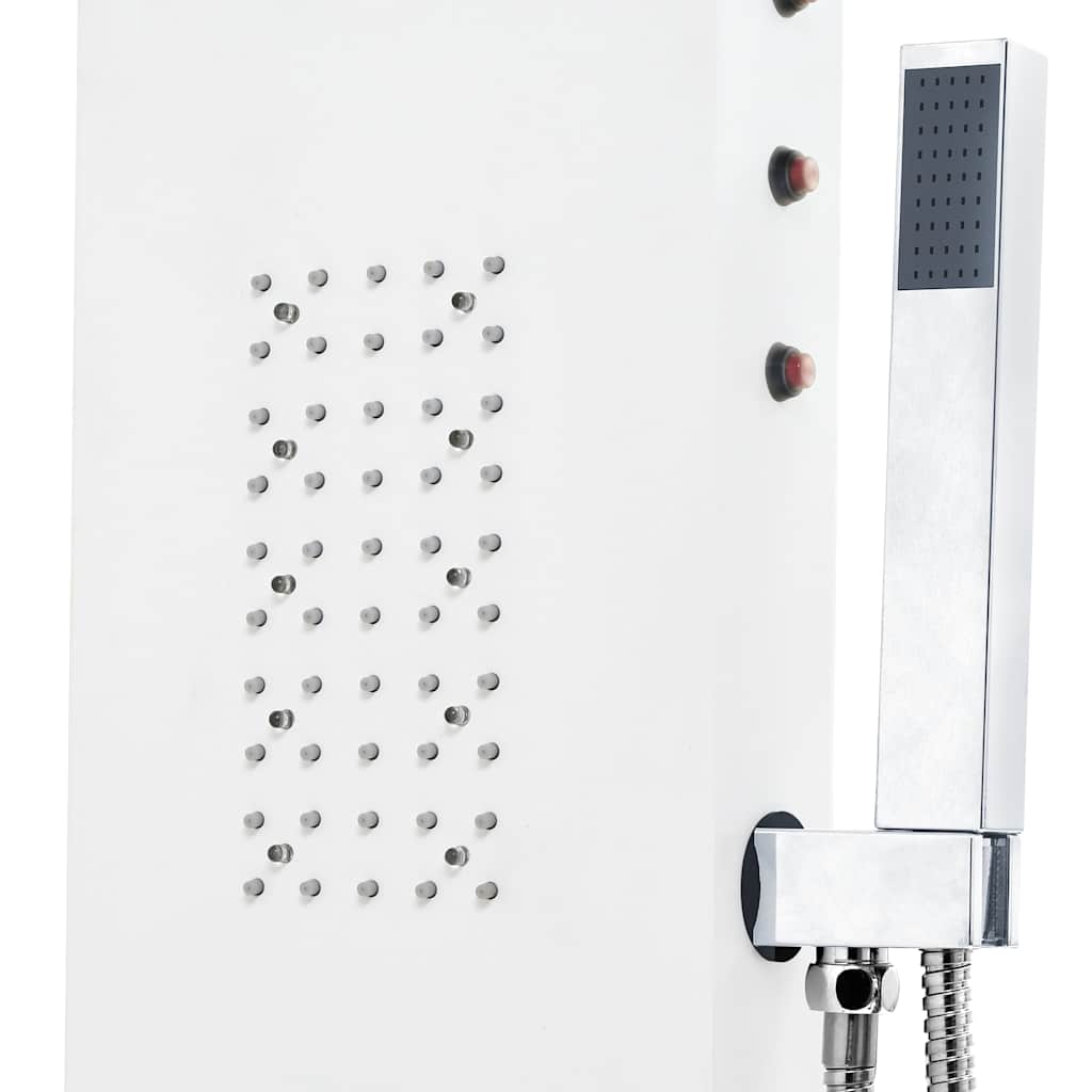 vidaXL Shower Panel Unit Aluminium 20x44x130 cm White 6