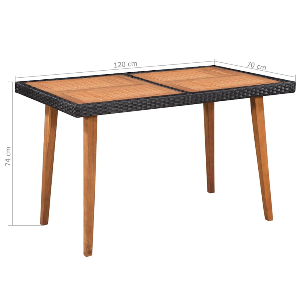 44075 vidaXL 5 Piece Outdoor Dining Set Poly Rattan Black and Brown 6