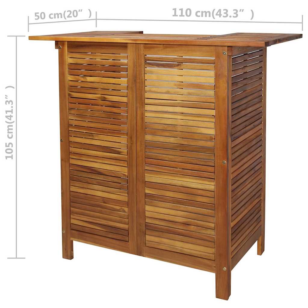 vidaXL Bar Table and Chair Set 3 Pieces Solid Acacia Wood 6