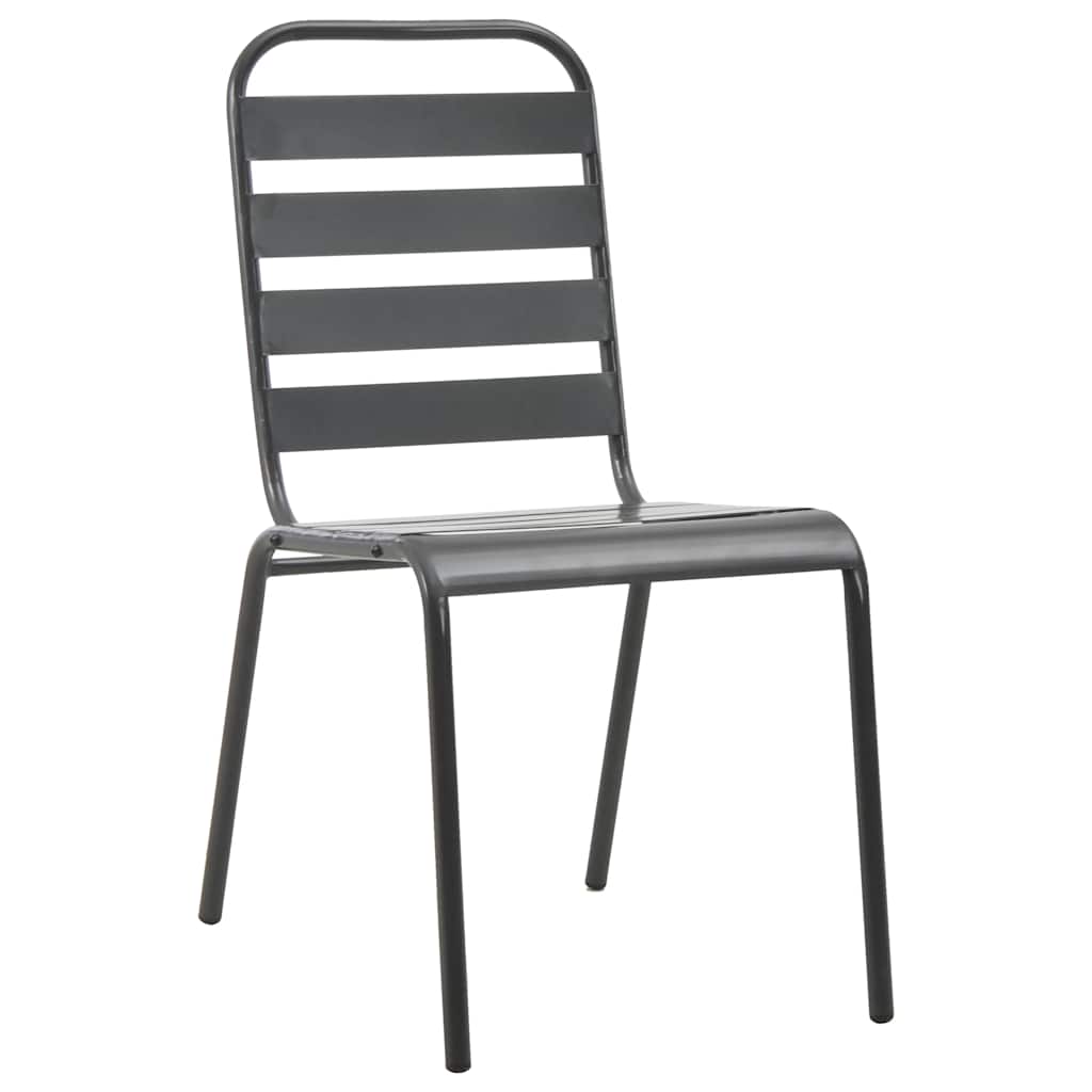vidaXL 3 Piece Bistro Set Steel Dark Grey 6