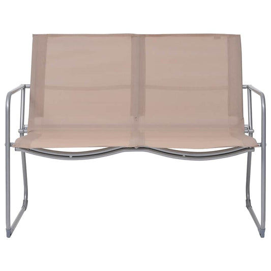 vidaXL 4 Piece Garden Lounge Set Fabric & Steel Taupe 2