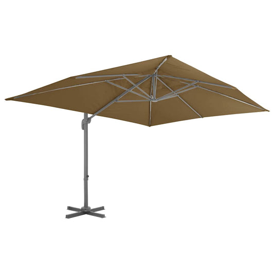 vidaXL Cantilever Garden Parasol with Aluminium Pole 400x300 cm Taupe 2