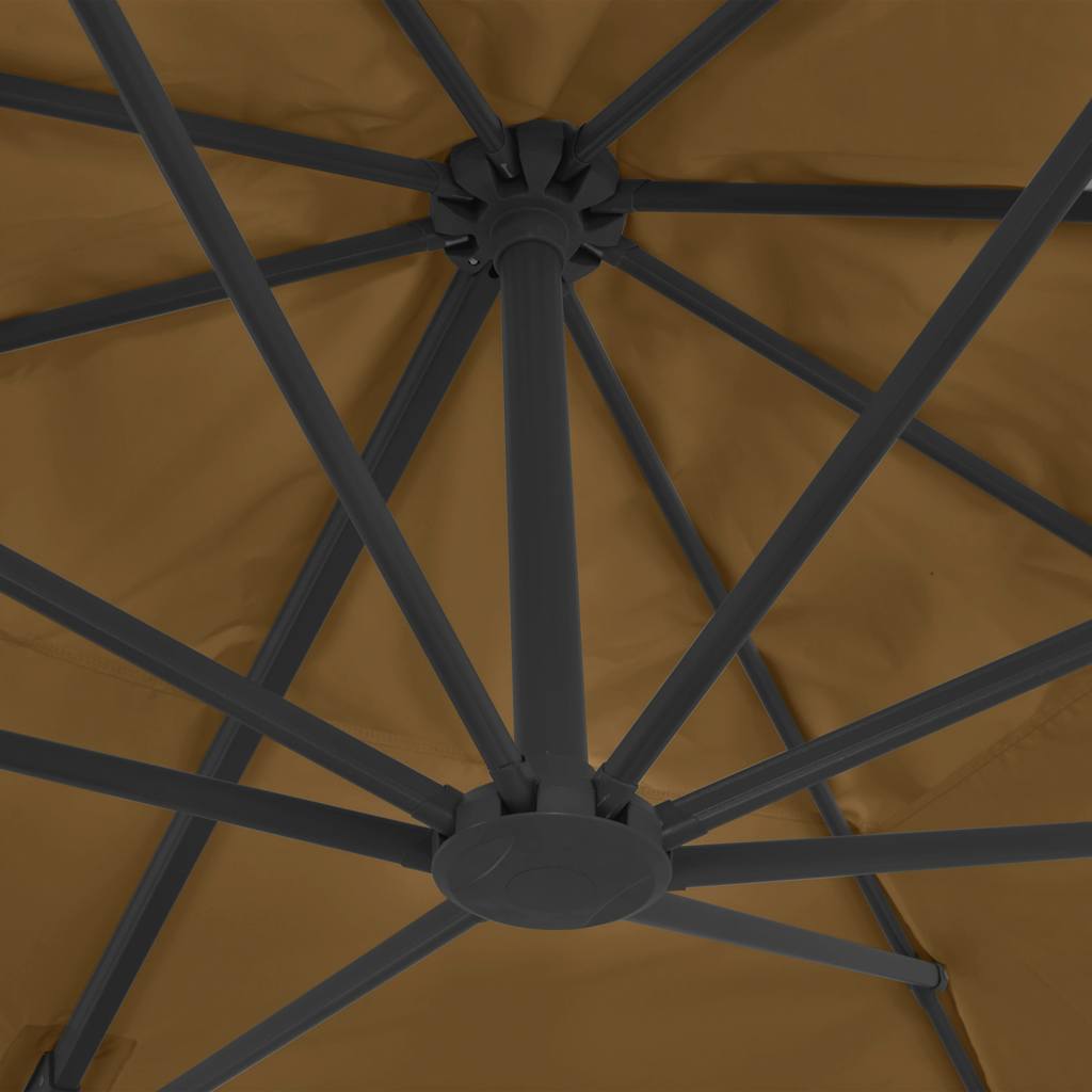 vidaXL Cantilever Garden Parasol with Aluminium Pole 400x300 cm Taupe 6