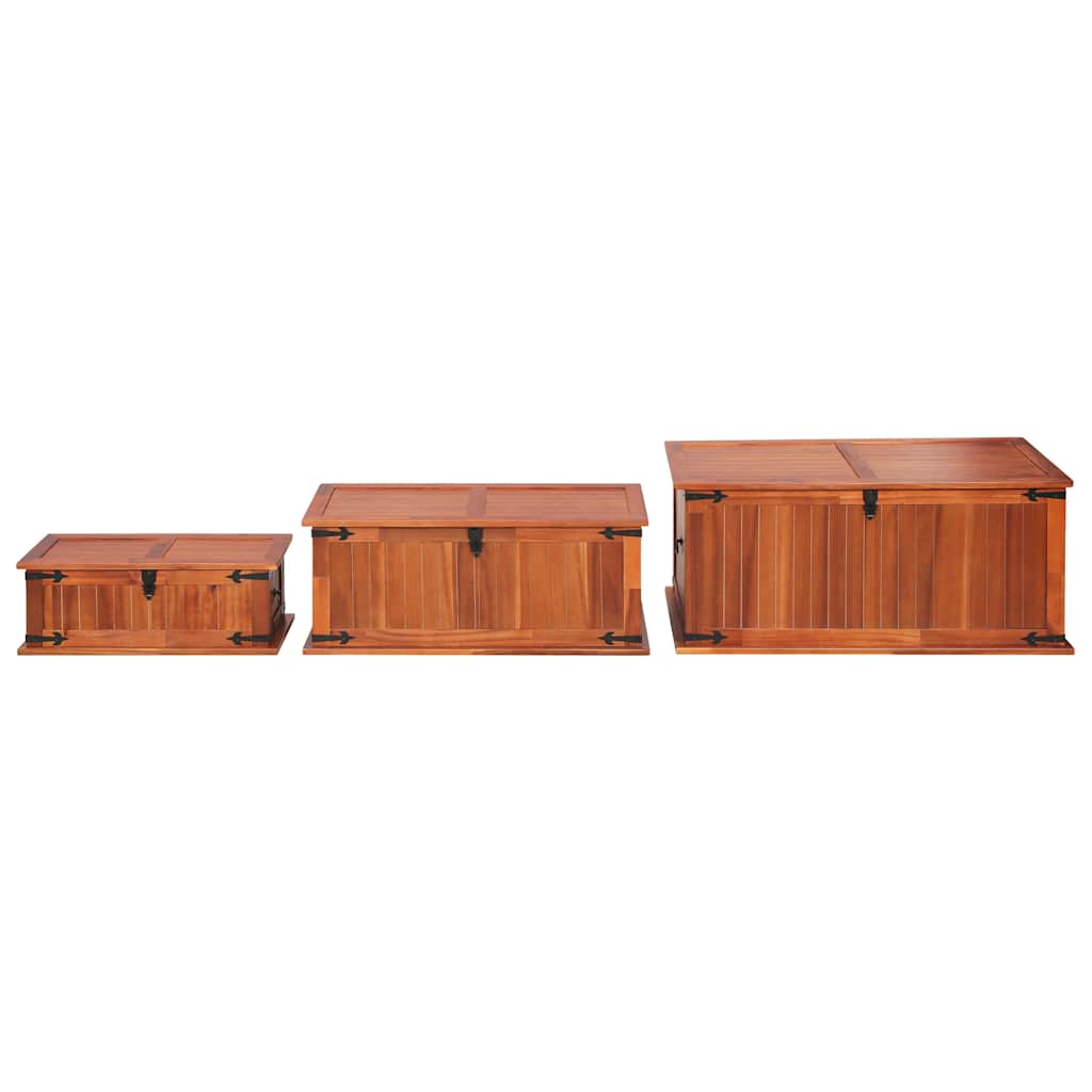 vidaXL Storage Chests 3 pcs Solid Acacia Wood 6