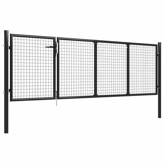 vidaXL Garden Gate Steel 350x75 cm Anthracite 2