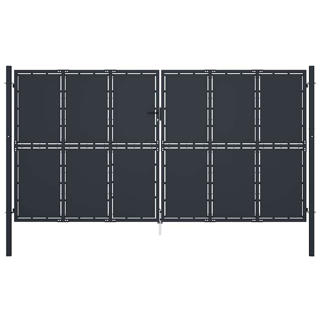 vidaXL Garden Gate Steel Anthracite