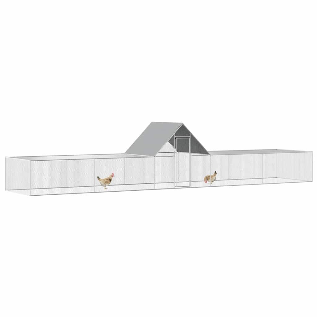 144563 vidaXL Chicken Coop 10x2x2 m Galvanised Steel 6