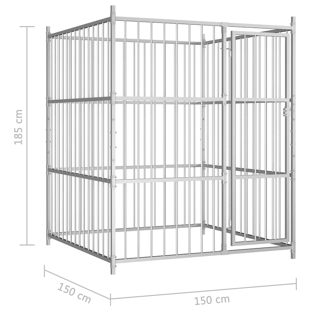 vidaXL Outdoor Dog Kennel 150x150x185 cm 5